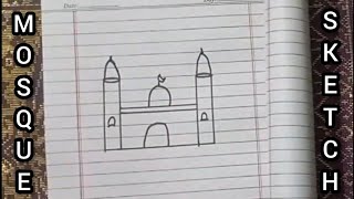Easy Mosque Drawing Tutorial Beautiful Masjid Sketch Step By Step For Beginners