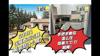 600刀在曼省布兰登可以租到什么样的房子？/加拿大怎么租房？