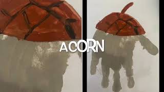 Hand and foot print Activity for kids: Hand print Acorn(Craft-39)
