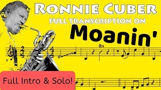 Moanin' Sheet Music - Ronnie Cuber Intro &  Solo transcription (by Charles Mingus Big Band) chords