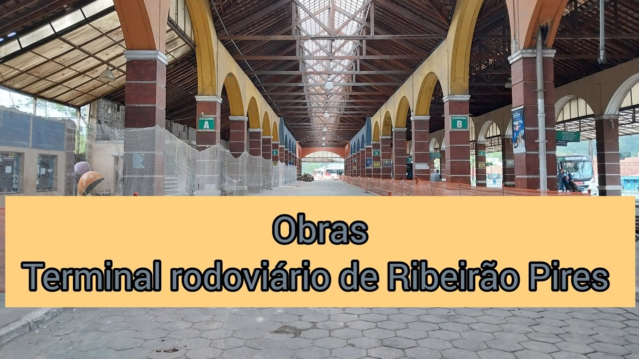obras no terminal rodoviário de Ribeirão Pires dezembro de 2022
