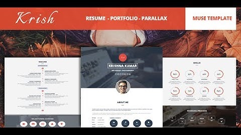 Krish Parallax One Page Resume & Portfolio Muse Theme Documentation