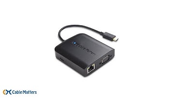 USB C Multiport Hub Adapter (USB C Dock), VGA, 2X USB 3.0, 60W Charging | Cable Matters