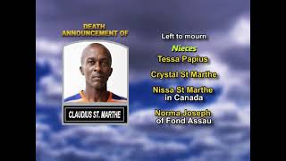 Claudius St Marthe ~ Long Obituary Claudius St Marthe ~ Long Obituary