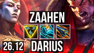 ZAAHEN vs DARIUS (TOP) | Perfect KDA: 13/0/4 | KR Diamond | 26.12