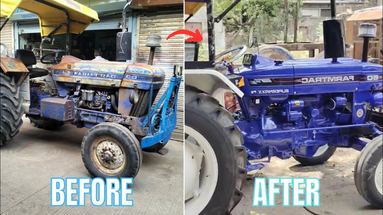 Farmtrac 60 Restoration By Bharat Spray painters Ratlam M.P  