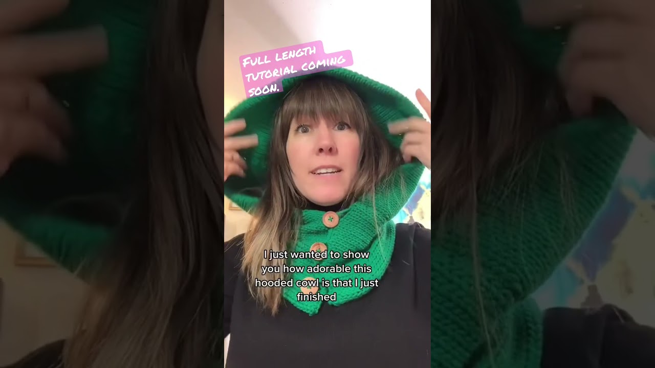 My knitting machine hooded cowl