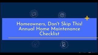 Annual Home Maintenance Checklist! 🏡🔧