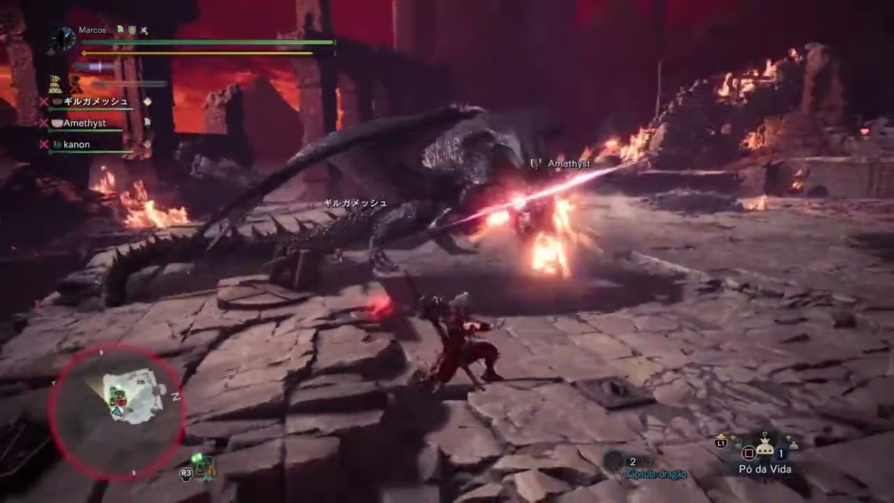Enfrentando o Fatalis em grupo (MHW)