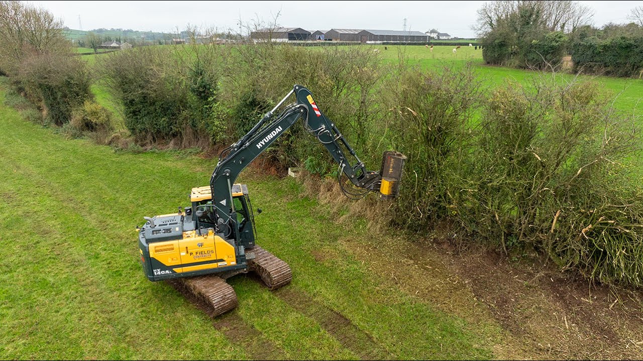 Hyundai HX140A & Scott Raptor 1200 Mulching HEDGES