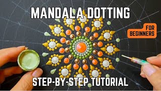 Unique Design Step-By-Step Tutorial For Beginners Mandala Dotting Art Project Craft Guide