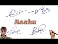 Rashu name signature in english stylename signature with arooj