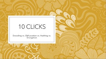 Encoding vs. Obfuscation vs. Hashing vs. Encryption