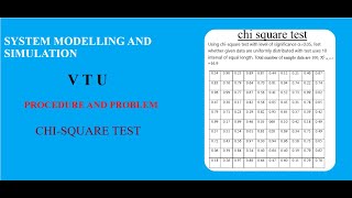 Chi square test ||SMS|| 17CS834||procedure and solved problem|| VTU