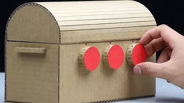 DIY Cardboard Treasure Chest with 3-Digit Password Lock | Easy Secure Storage