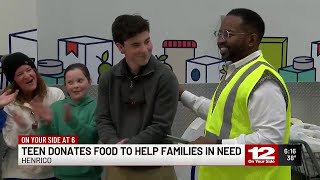 ‘Makes me happy’: Teen gives back to Feed More through annual holiday food drive