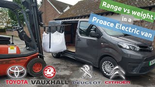 How does weight affect range in an electric van? I test the Toyota Proace Electric van.