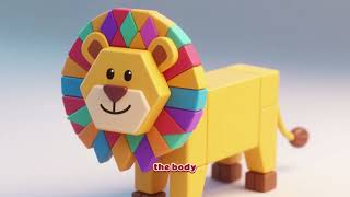 Pattern Block Lion! 🦁 How to Make an Easy Shape Animal for Kids