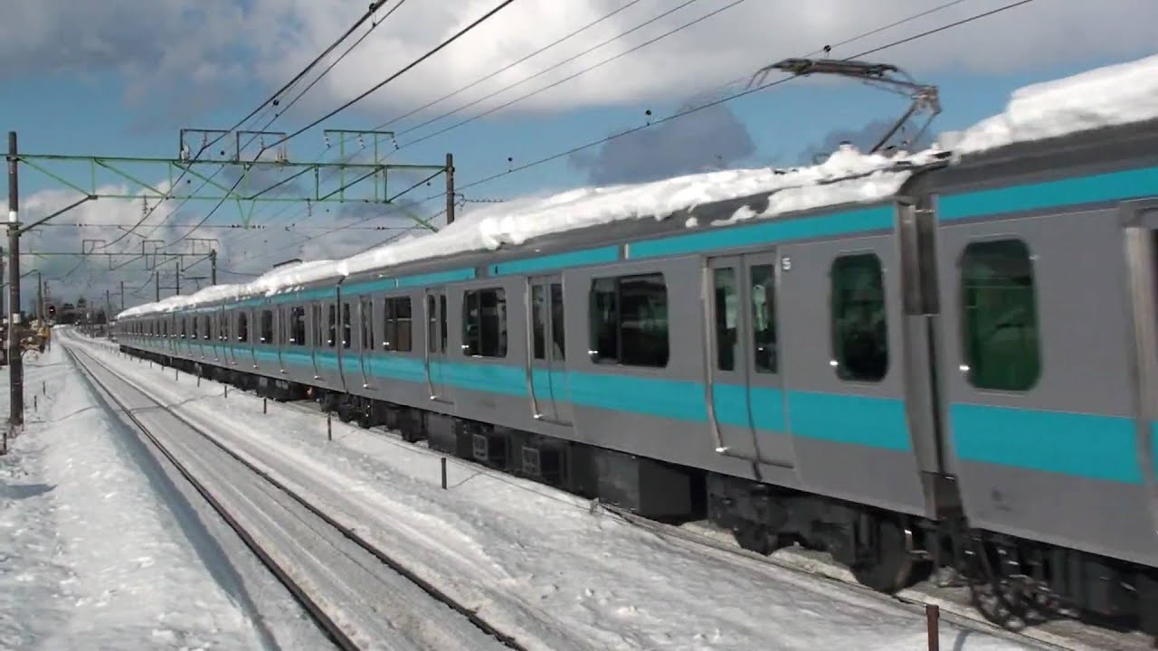 (JR東)雪を載せた京浜東北線Ｅ233系公式試運転