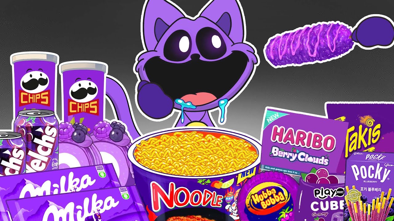 Best of Convenience Store PURPLE Foods Mukbang with CATNAP  POPPY PLAYTIME CHAPTER3 Animation ASMR