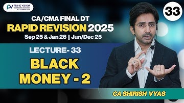 BLACK MONEY-2 |CA/CMA FINAL I SEP25 & JAN26 IJUNE/DEC 25 | DT I RAPID REVI I LEC 33 ICA SHIRISH VYAS