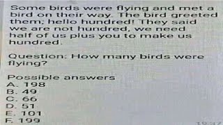 Omwamba 🇰🇪 on X: BRAIN TEASER. How many birds were flying?   / X