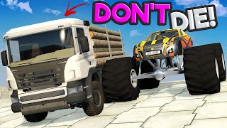 We Tried to NOT DIE in Massive Crashes on a Mountain in BeamNG Drive Mods!