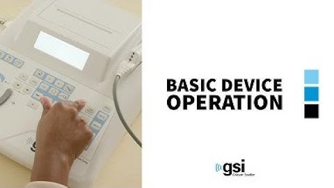 Tympanometer & Audiometer | GSI 39 Tutorial | Chapter 3 - Basic Device Operation