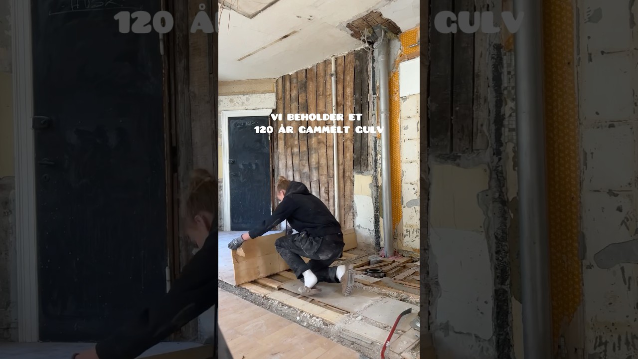 Vi beholder det originale gulv der er 120 år gammelt, selvom hele lejligheden bliver total renoveret