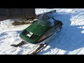 Vintage snowmobile skiroule rtx 440 start and ride
