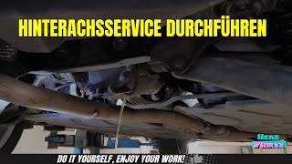 Mercedes Benz Hinterachsservice durchführen, Ölwechsel, Achsmanschetten mit frischem Fett befüllen. by Benzworxx 3,167 views 1 year ago 14 minutes, 13 seconds