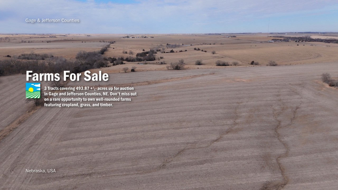 Simulcast Auction | 493.87 +/- Acres, Gage & Jefferson Counties, Nebraska