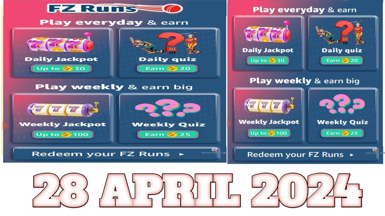 Amazon Funzone Runz Daily and Weekly Quiz Answers Today |28 April 2024 ...
