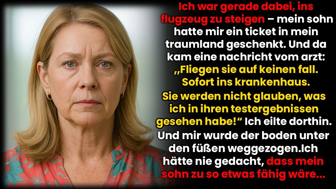 Mein Sohn schickte mich auf eine Traumreise, doch der Arzt rief; ‚Fliegen Sie nicht – Falle!‘