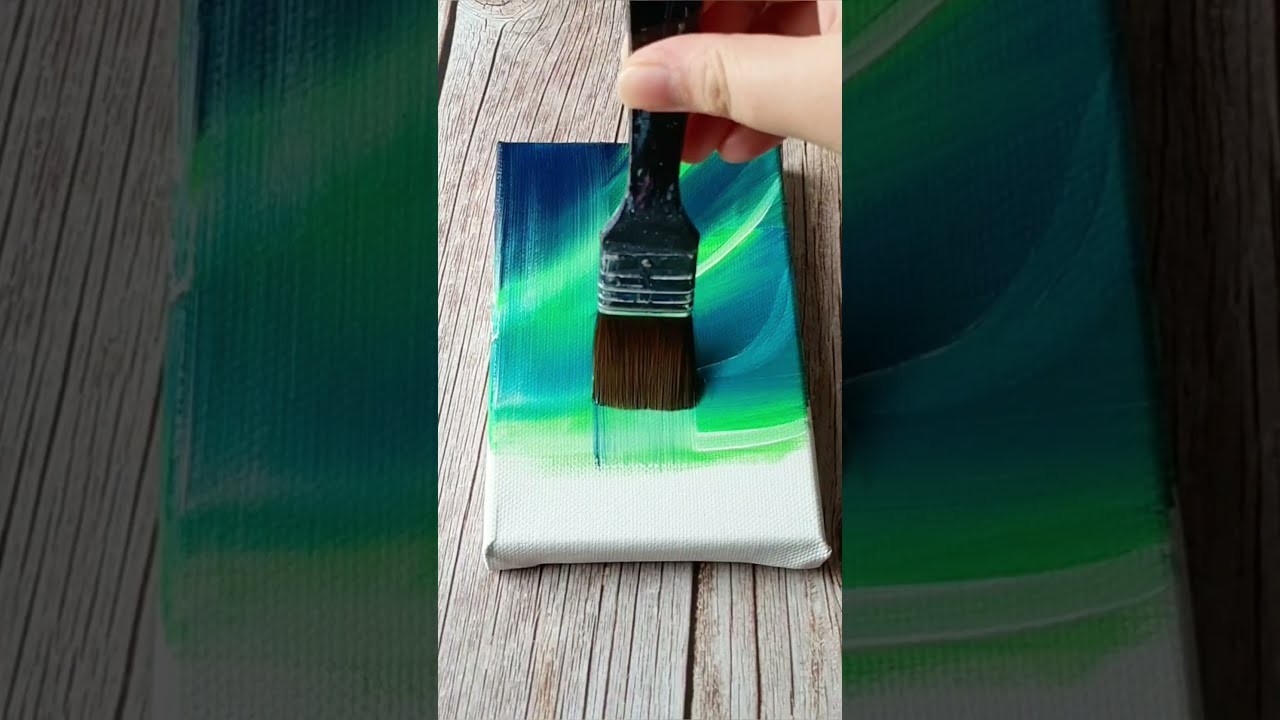 Easiest Northern Lights Painting On Canvas Acrylic For Beginners 