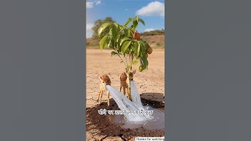The deer saved the litchi tree from drying up by seeing water 😭 #ai #tree #save #plants #water
