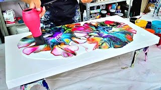 My BEST Yet! - Double-Bloom Blow Out with Gorgeous Colors! - Acrylic Pouring