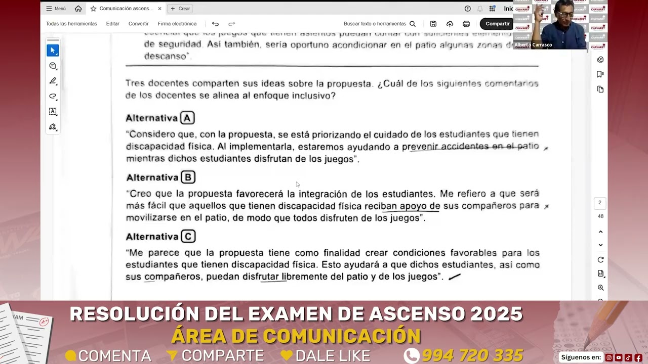 RESOLUCIÓN DEL EXAMEN DE ASCENSO 2025 - COMUNICACIÓN