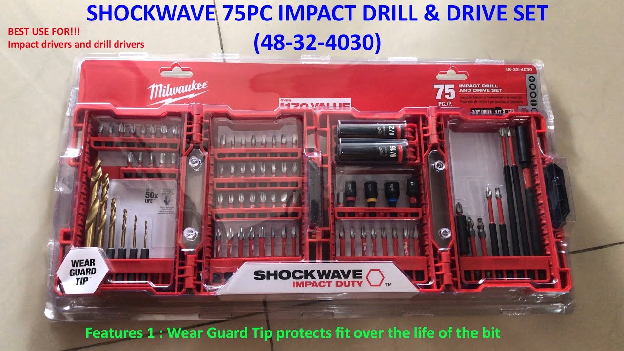 Unbox Milwaukee Shockwave 75pc Impact Drill & Drive Bit Set YouTube