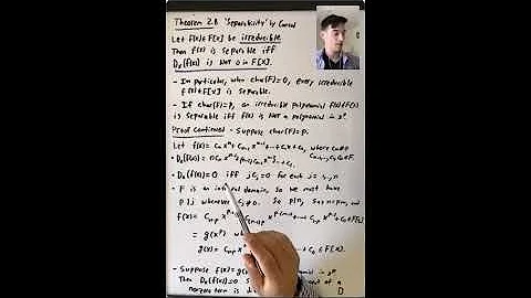 When is an Irreducible Polynomial Separable? (Algebra 3: Lecture 14 Video 3)