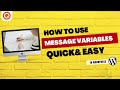 How to use Message Variables with WordPress Quiz Plugin