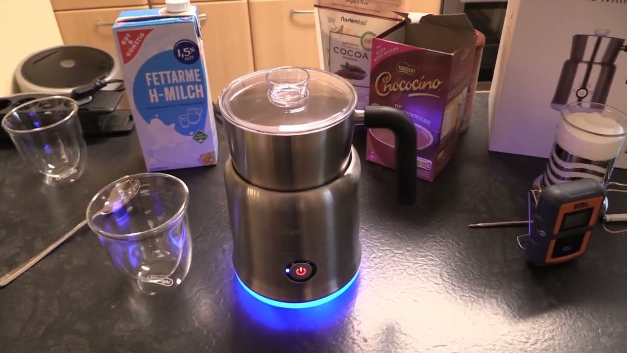 Milchaufschäumer mit Induktion aus Edelstahl, heiß/kalt, 100-350 ml,  automatische Abschaltung TEST - YouTube