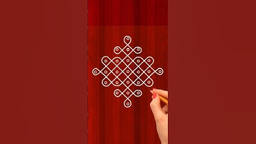 kolam design | Beginners rangoli design | easy rangoli design | flower #rangolidesigen