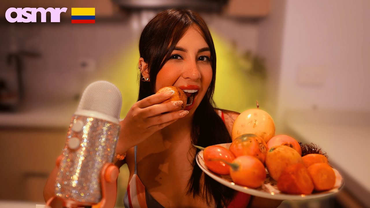 ASMR | Probando Frutas Exóticas de Colombia 🍎🥝 (mukbang, Slurping & Mouth Sounds)