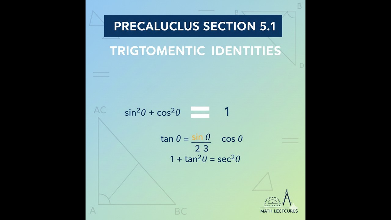 PreCalculus section 5.1: trigonometric identities Tuesday February 17th 2026