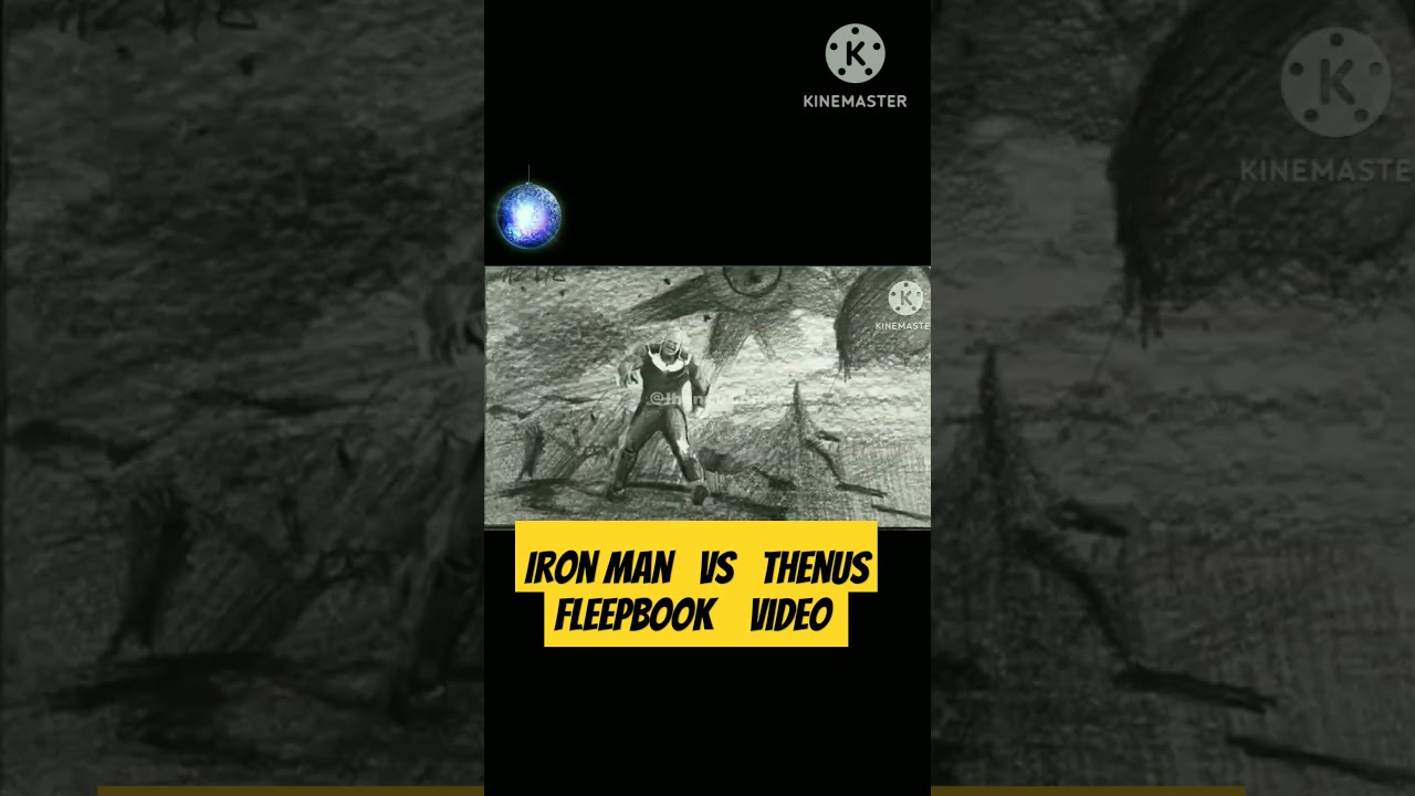 iron man vs thenus fight flipbook video 