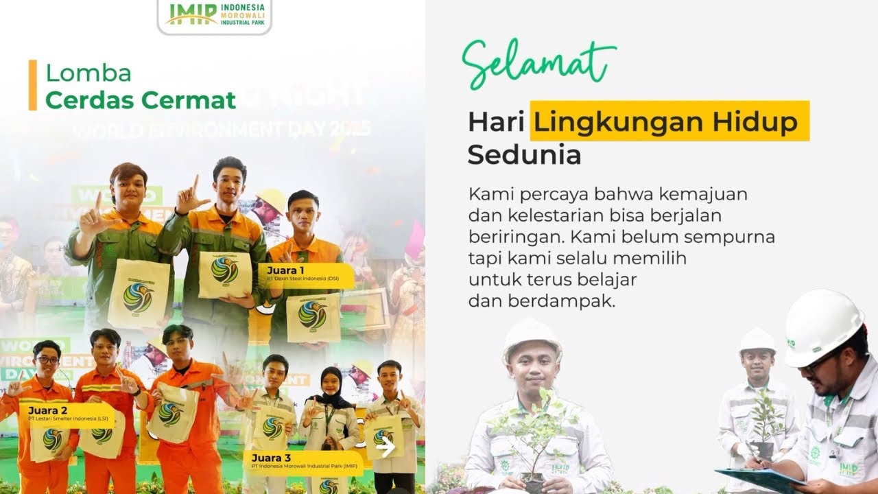 Pemenang Lomba - CERDAS CERMAT di Kegiatan Hari Lingkungan Hidup Sedunia 2025 - PT. IMIP