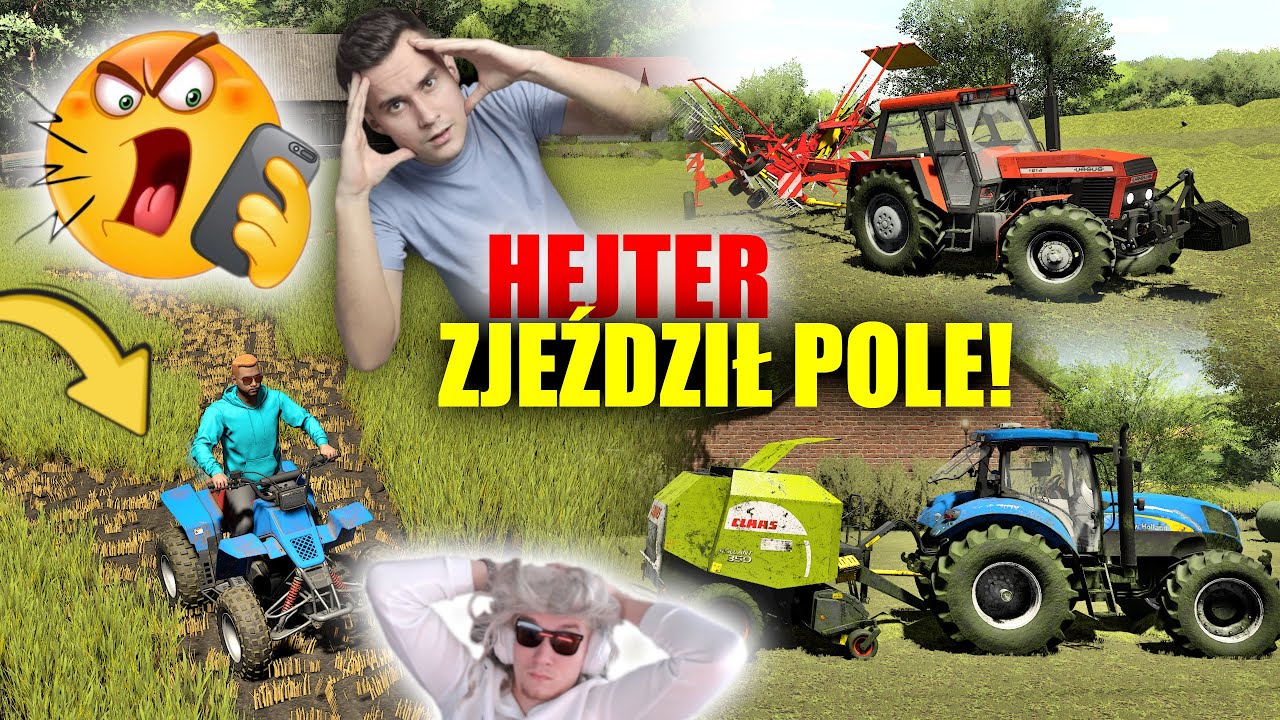 HEJTER ZJEŹDZIŁ MOJE POLE QUADEM! 😡 SIANOKOSY NA PEŁNYCH OBROTACH! 😁 🔵 