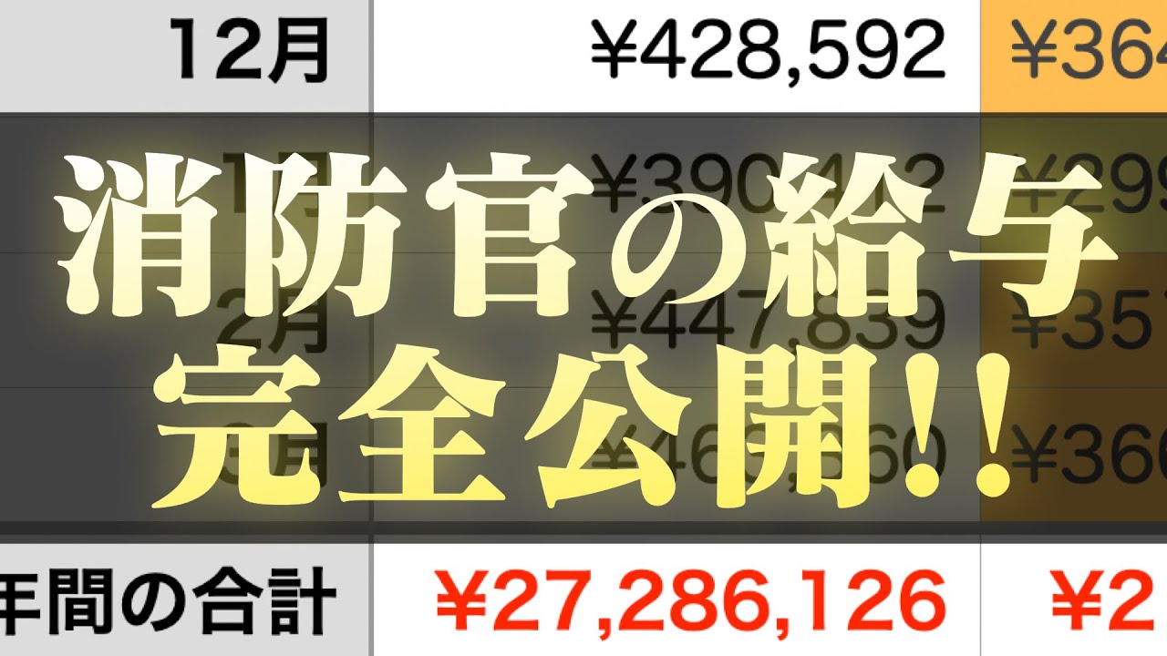 東京消防庁消防官の給料 全てお見せします Youtube