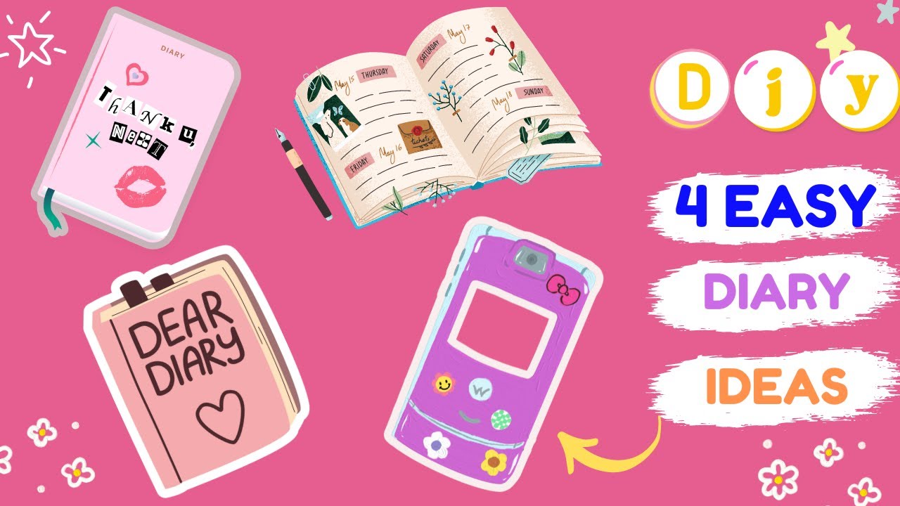 DIY 4 Easy Handmade Diary Ideas |Homemade Stationery - YouTube